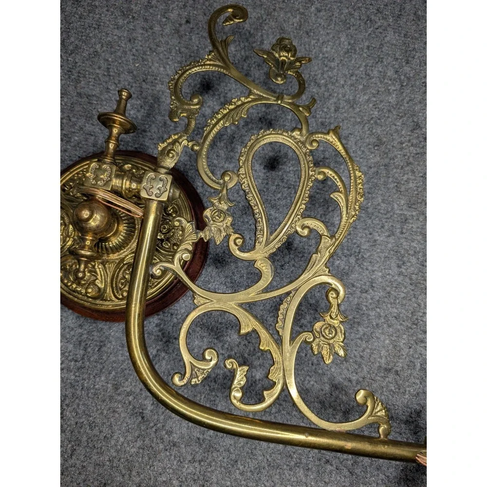 Vintage Brass Piano Candelabra WIRED Wall Sconce Electric Light‎ No Globe READ